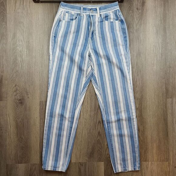 American Eagle High Rise Striped Mom Jeans size 2 - Picture 4 of 10